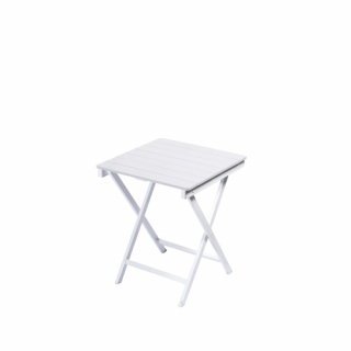 White square wooden table