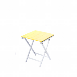 Mesa cuadrada madera amarilla
