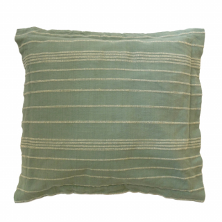 Nordic green cushion with stripes